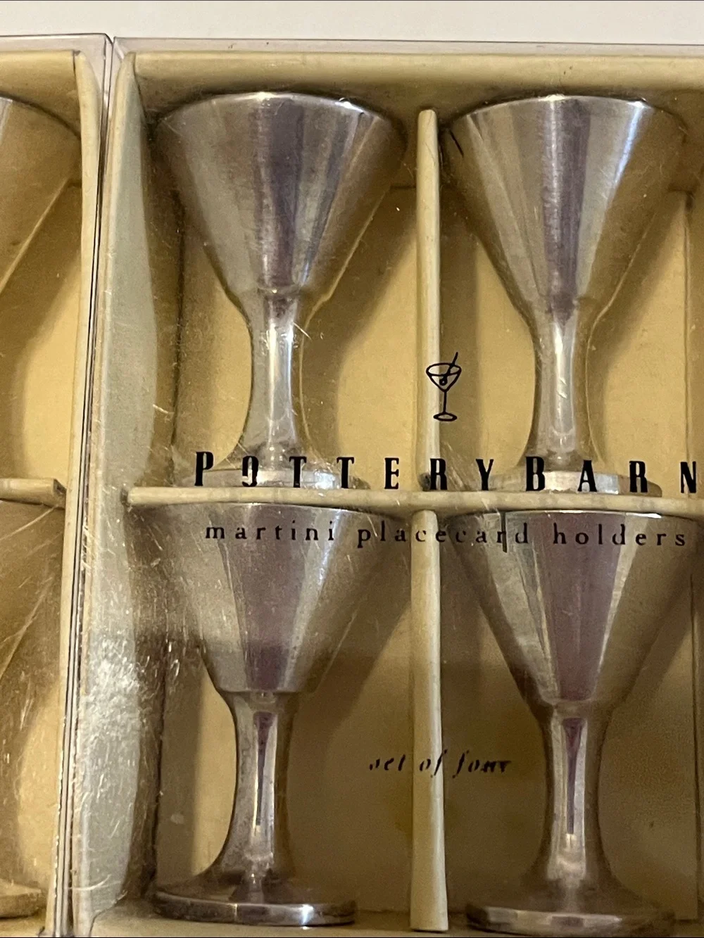 Pottery Barn SilverPlated Martini Place Card Holders - Set of 8